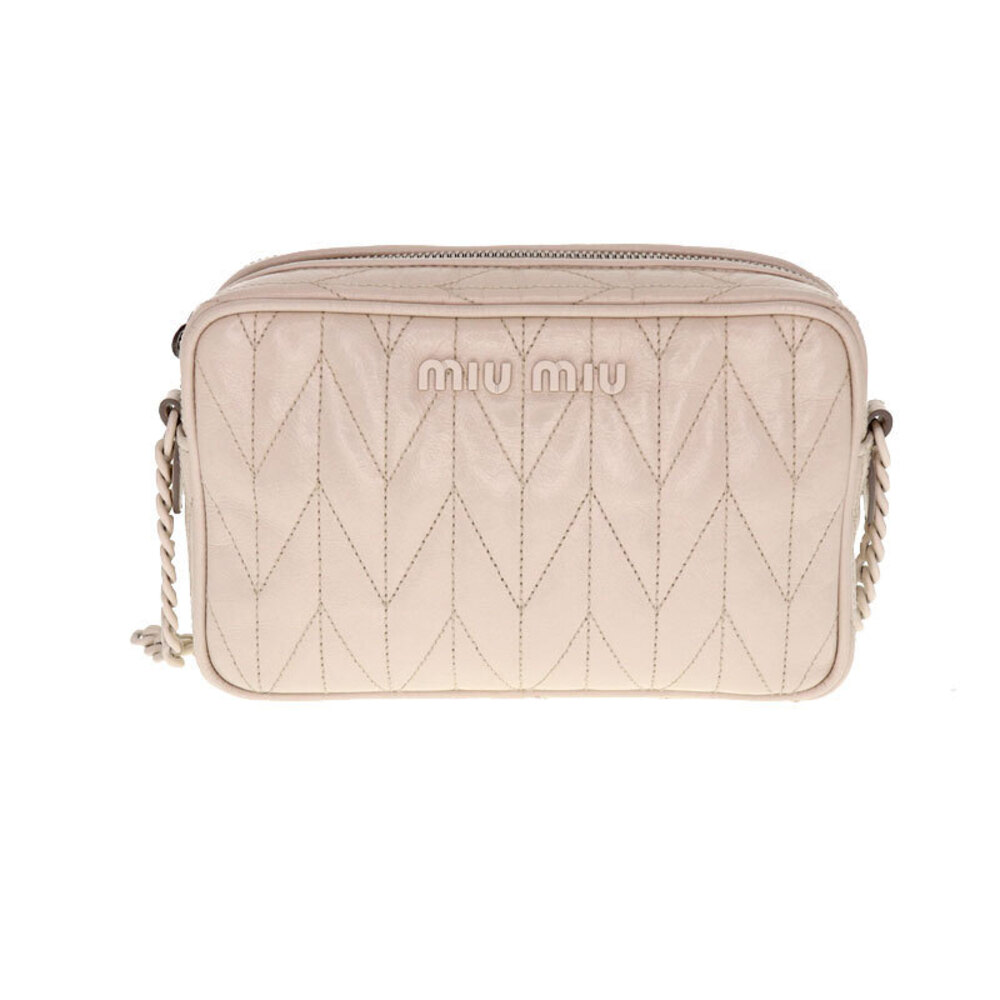 Miu Miu TALCO Shoulder Bag White Leather Crossbody